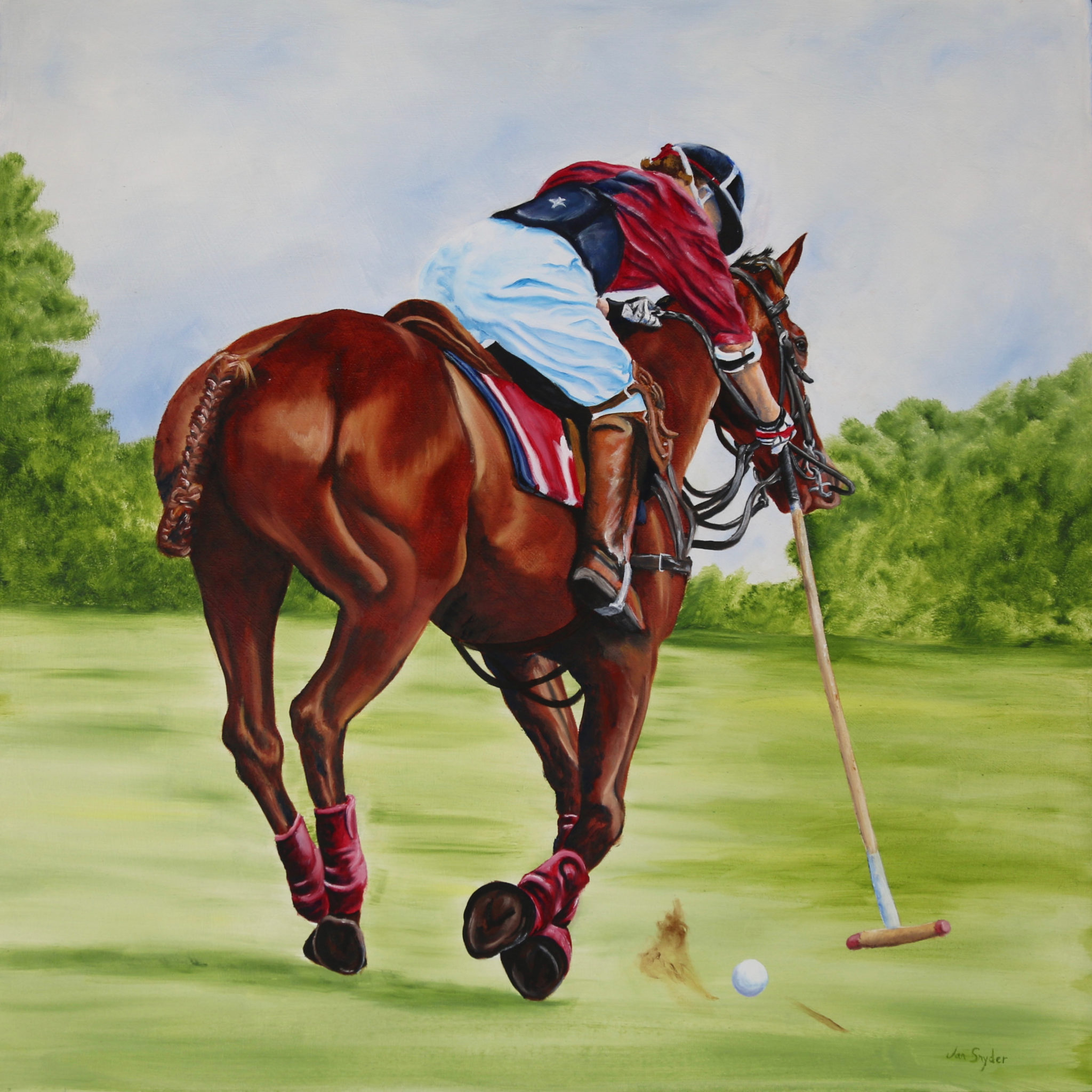 horse jockey painting