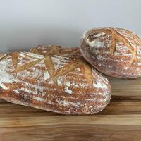 two loaves of sourdough bread