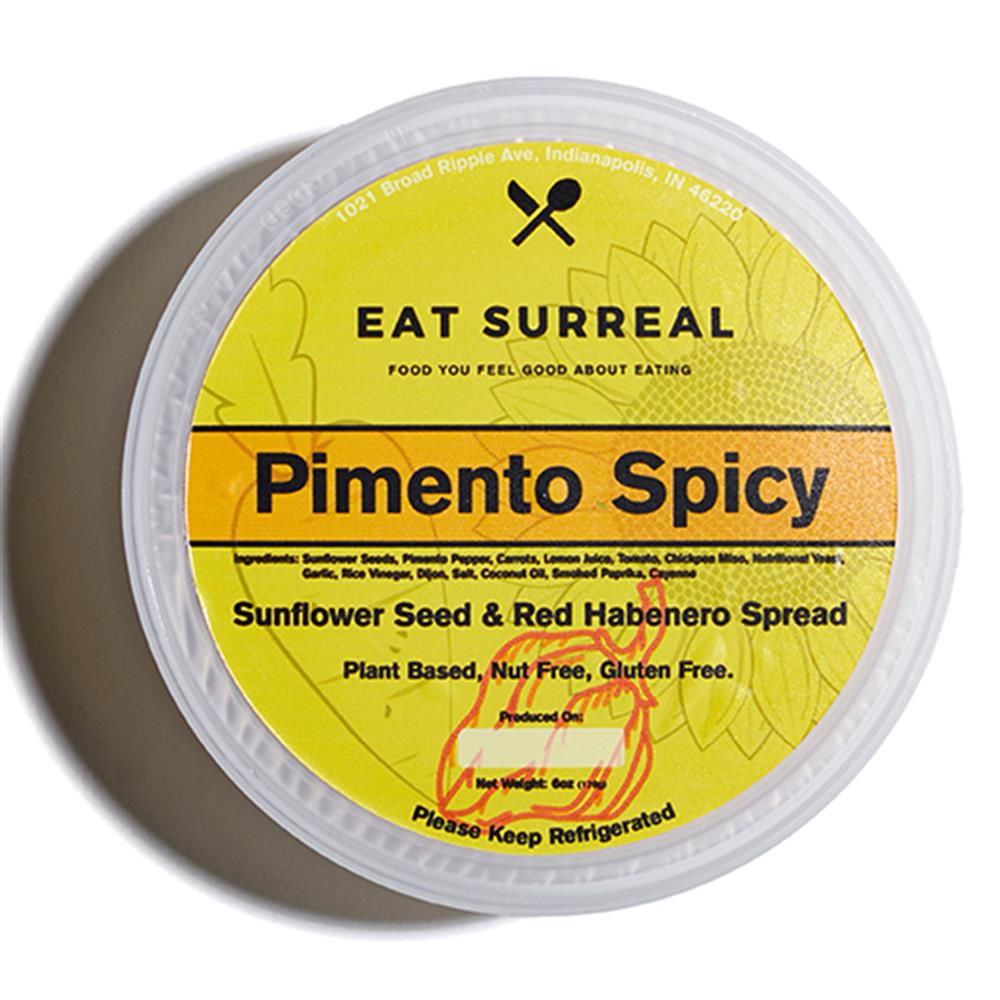 a container of pimento spicy spread