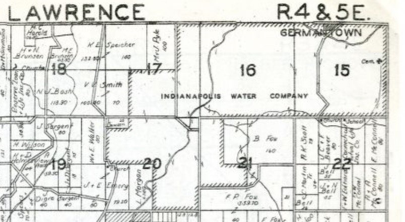 1938 map of Lawrence Township
