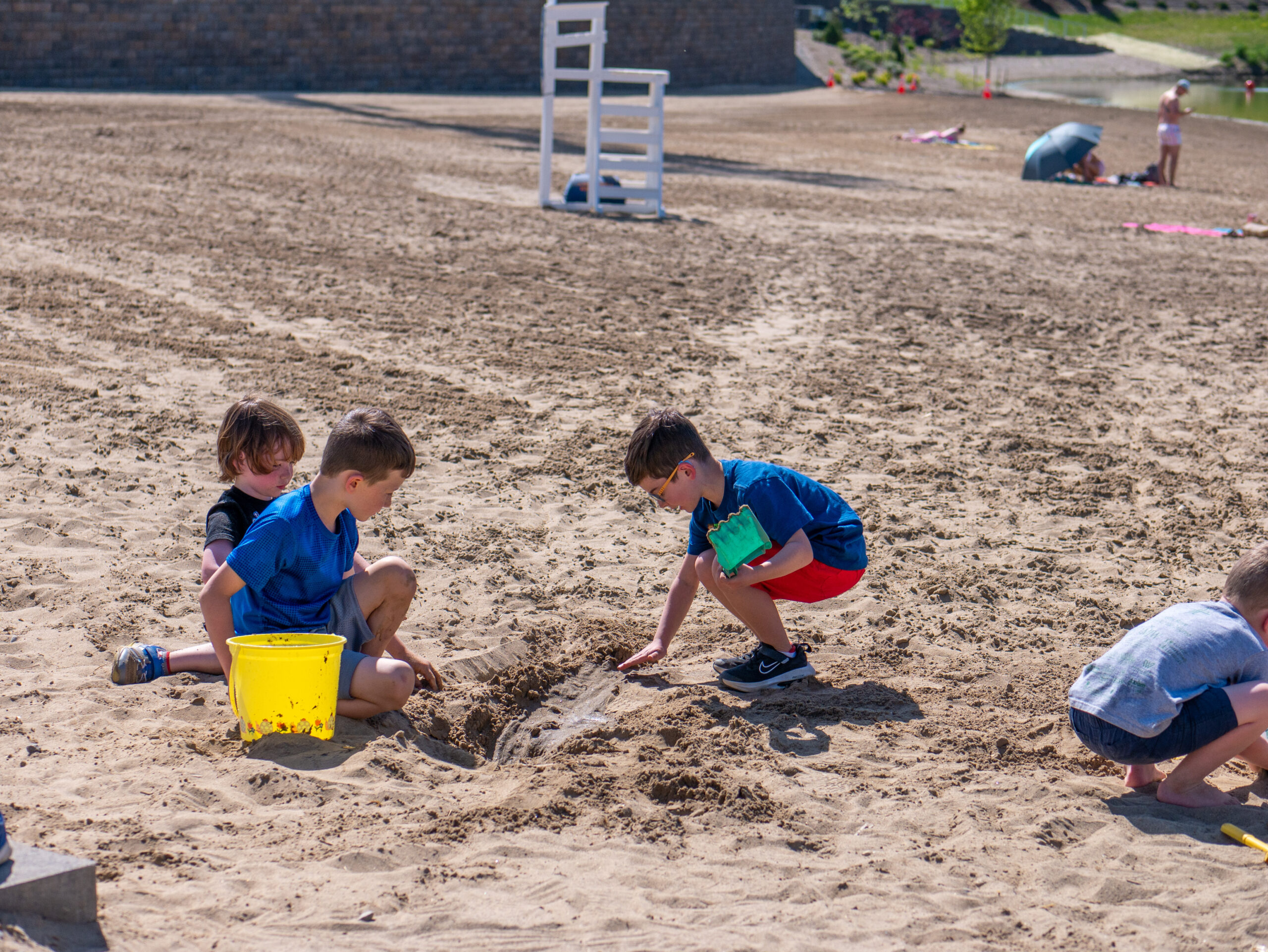Kids playing in the sand