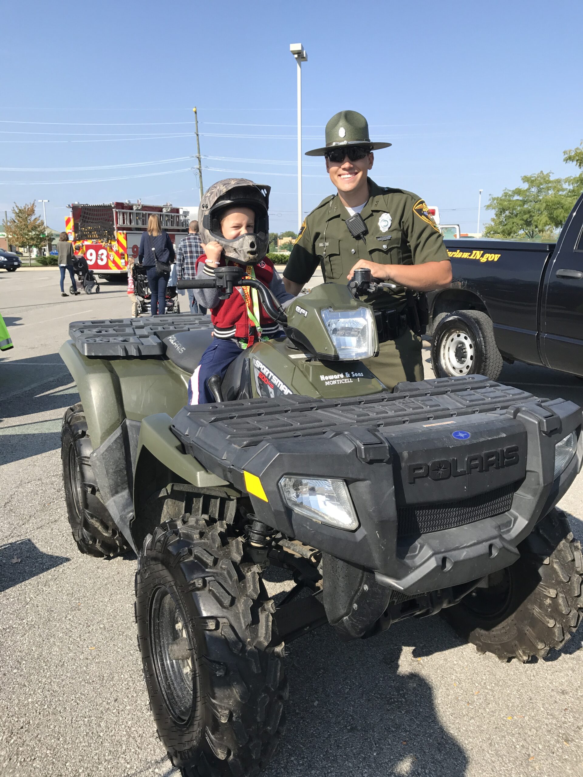 Highway Patrol Officer with a kid
