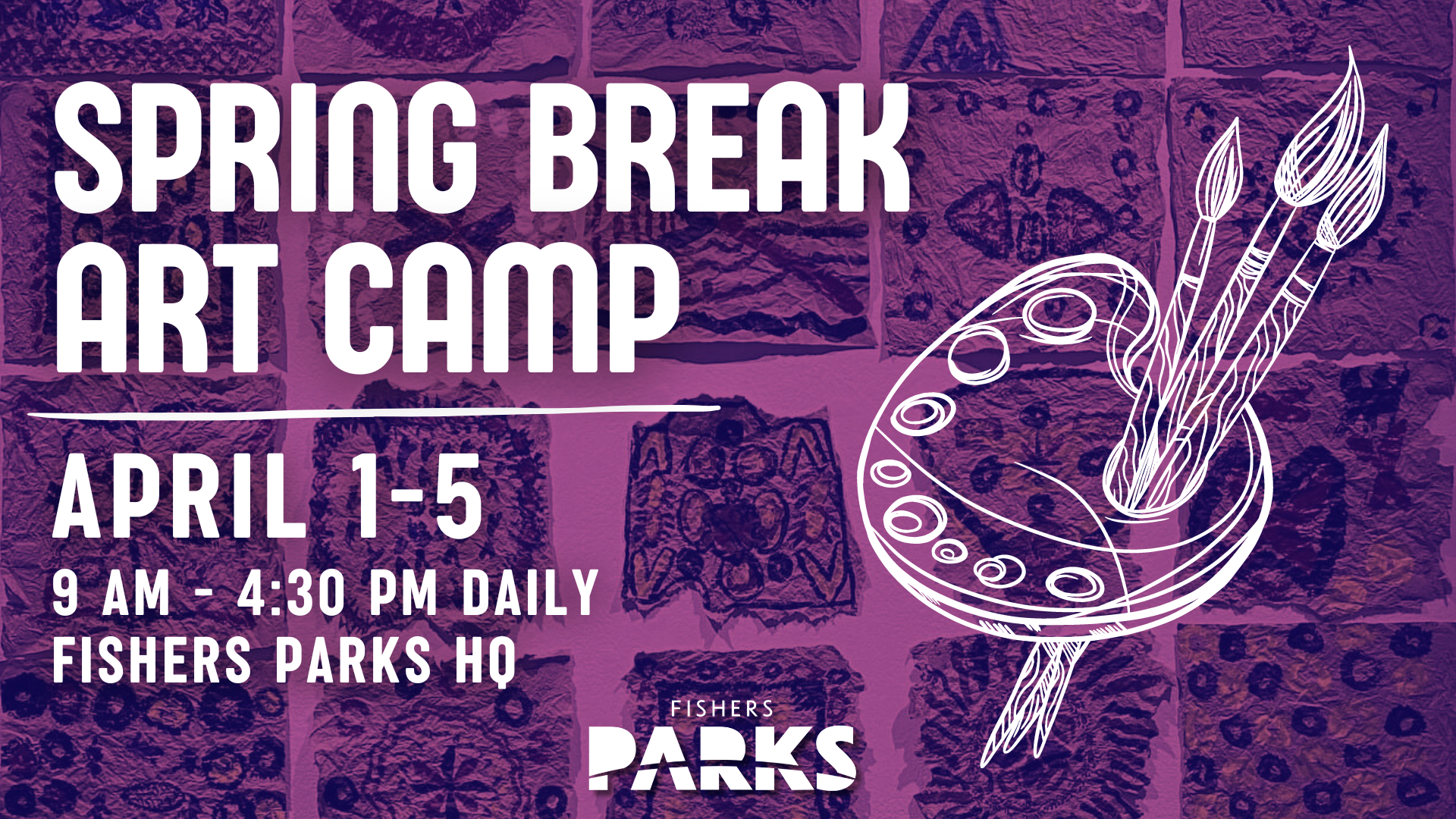 spring break art camp graphic