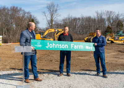 farmer johnson accepting street sign